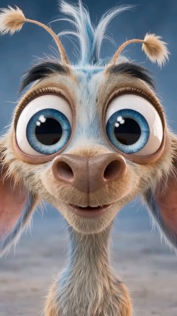 Doobie’s fluffy face with enormous blue eyes and a mischievous little smile